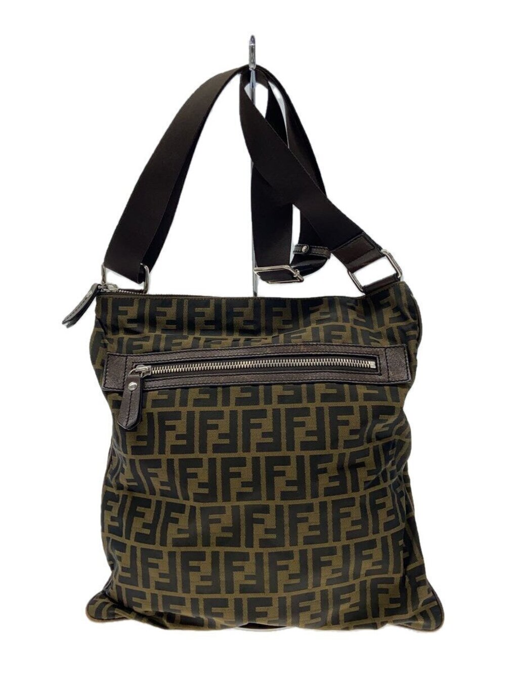 Fendi Shoulder Bag Canvas Brown Zucca